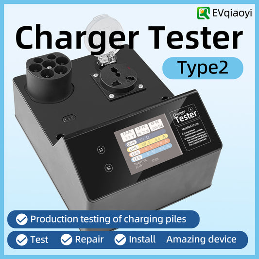 EVqiaoyi Portable Type 2 EV Charger Tester IEC 62196 with Resistive Load Function for Charging Pile Installation Testing