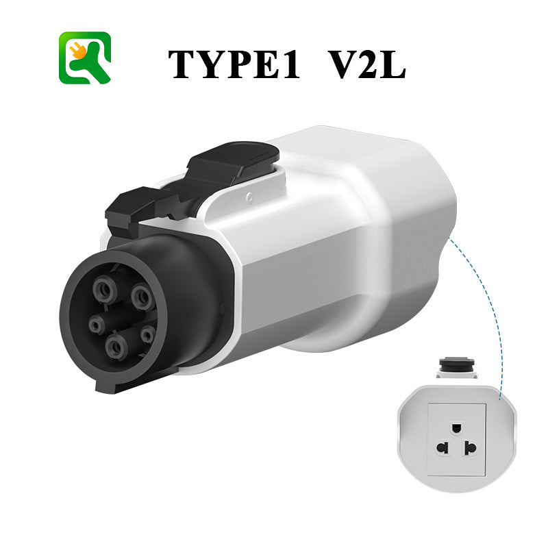 EVqiaoyi J1772 Type1 V2L Adapter 16A 250V Portable EV Discharger for Hyundai Ioniq 5/6, Kia EV6/EV9, MG ZS EV