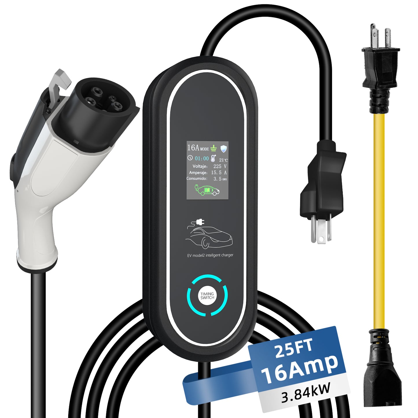 Qiao Yi Type1 Portable EV Charger is every EV owner's dream on-the-go companion. Compact yet efficient, it ensures reliable charging wherever you are, fitting seamlessly into your busy lifestyle.