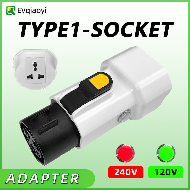 Portable SAE J1772 Male Plug to 220V Universal schuko socket(NEMA 5-15 5-20 6-20 EU UK )Type 1 for EV Charging Station Adapter