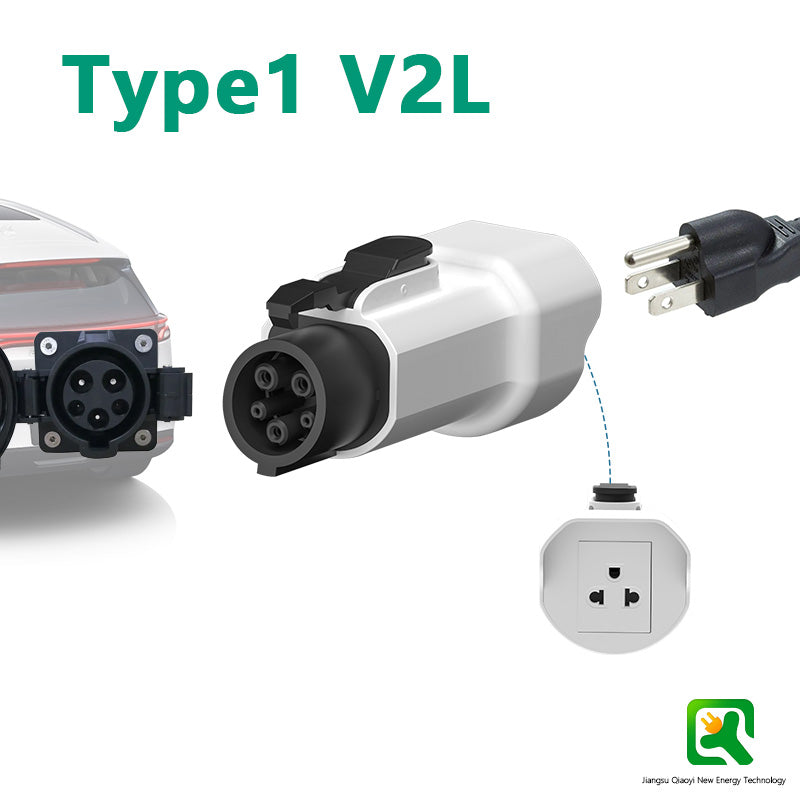 EVqiaoyi J1772 Type1 V2L Adapter 16A 250V Portable EV Discharger for Hyundai Ioniq 5/6, Kia EV6/EV9, MG ZS EV