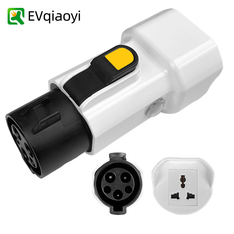Portable SAE J1772 Male Plug to 220V Universal schuko socket(NEMA 5-15 5-20 6-20 EU UK )Type 1 for EV Charging Station Adapter
