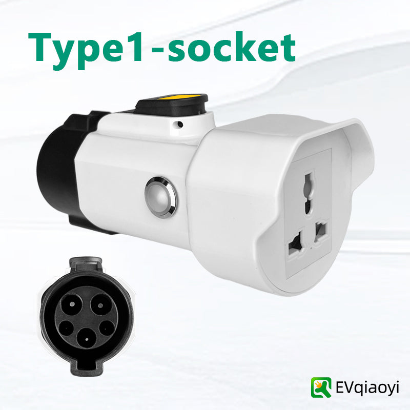 Portable SAE J1772 Male Plug to 220V Universal schuko socket(NEMA 5-15 5-20 6-20 EU UK )Type 1 for EV Charging Station Adapter