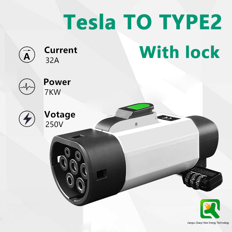Tesla to type2 adapter Electric vehicle AC charging adapter Tesla Pile to type2 Car electric vehicle converter