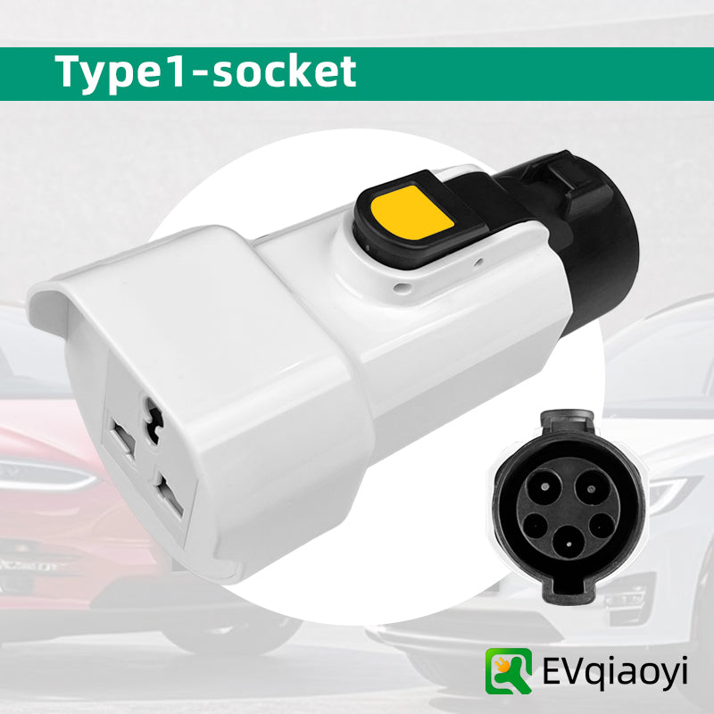 Portable SAE J1772 Male Plug to 220V Universal schuko socket(NEMA 5-15 5-20 6-20 EU UK )Type 1 for EV Charging Station Adapter