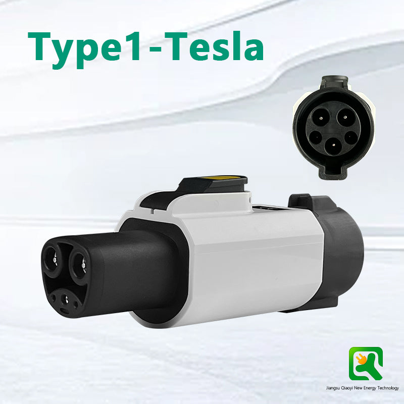 EV Charger type1/J1772 to Tesla Adapte 32A 7kw 250V Compatible with SAE Type1/J1772, EV Type1/J1772 to Tesla Adapter