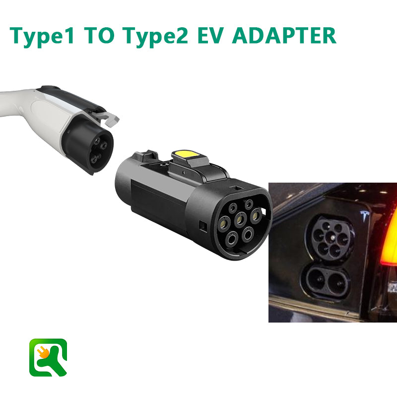 Type1 to TYPE2 adapter Electric vehicle AC charging adapter type1 Pile to TYPE2 Car electric vehicle converter