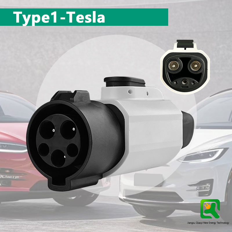 EV Charger type1/J1772 to Tesla Adapte 32A 7kw 250V Compatible with SAE Type1/J1772, EV Type1/J1772 to Tesla Adapter
