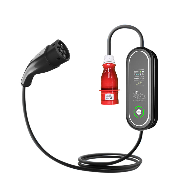 Type2 22kw 380V 32A AC Portable EV Charger with Screen Output Charging Station New Electric Vehicle Charger