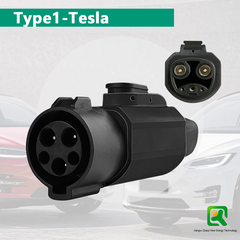 EV Charger type1/J1772 to Tesla Adapte 32A 7kw 250V Compatible with SAE Type1/J1772, EV Type1/J1772 to Tesla Adapter