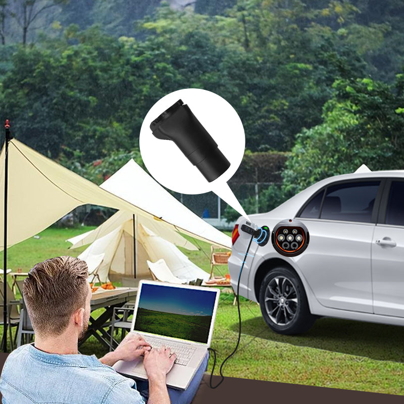 Compatible Type 2 Male to 220V and Gbt car v2l Adapter charging pile EV and electric vehicles Discharge with Schuko Socket