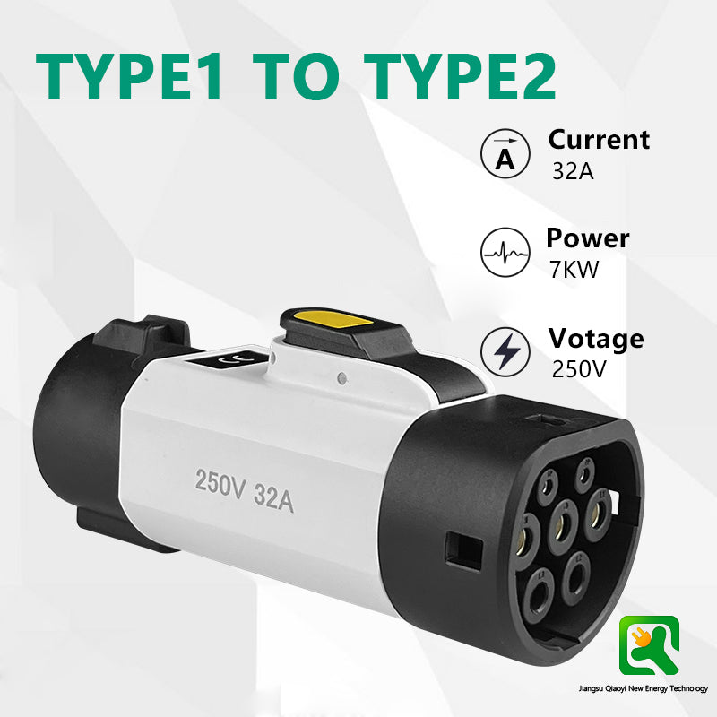 Type1 to TYPE2 adapter Electric vehicle AC charging adapter type1 Pile to TYPE2 Car electric vehicle converter
