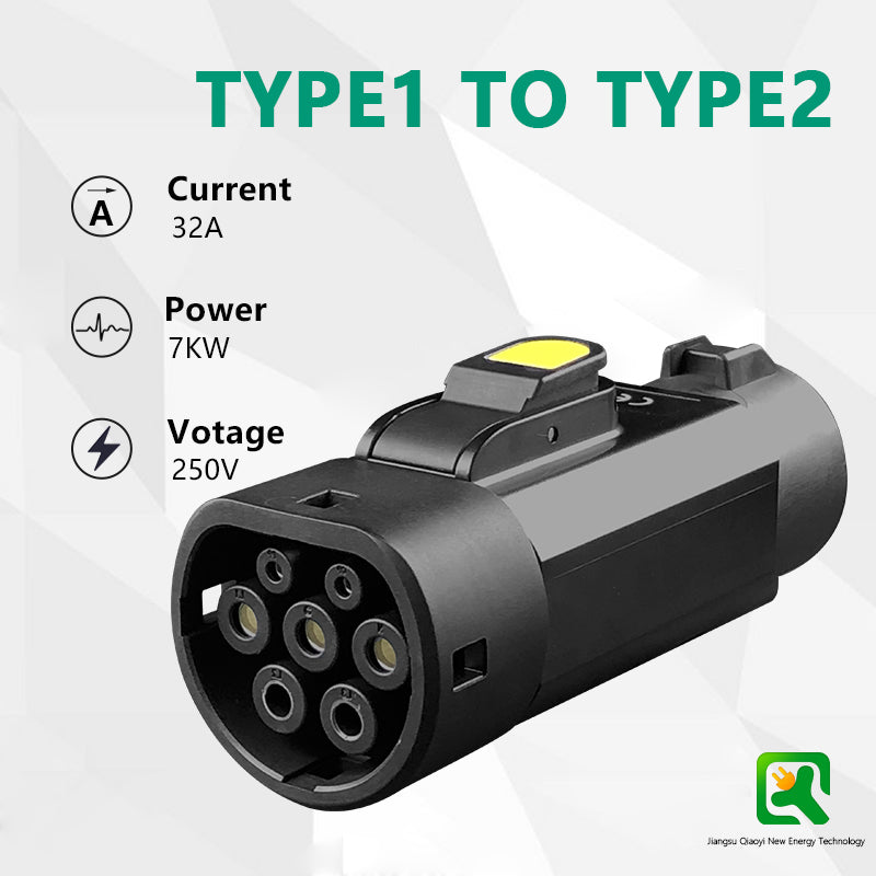 Type1 to TYPE2 adapter Electric vehicle AC charging adapter type1 Pile to TYPE2 Car electric vehicle converter