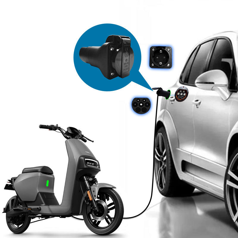 Compatible Type 2 Male to 220V and Gbt car v2l Adapter charging pile EV and electric vehicles Discharge with Schuko Socket
