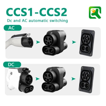 EV CCS1 to CCS2 adapter supports DC and AC CCS1 charger to CCS2 suitable for new energy vehicle fast charging adapter